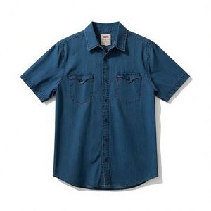 Levi’s Denim Button Up Shirt | Men’s Medium | Western Scalloped Pockets